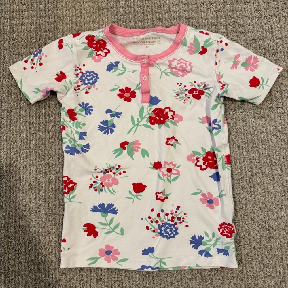 The Beaufort Bonnet Company Floral Tee - Red, Blue, Green